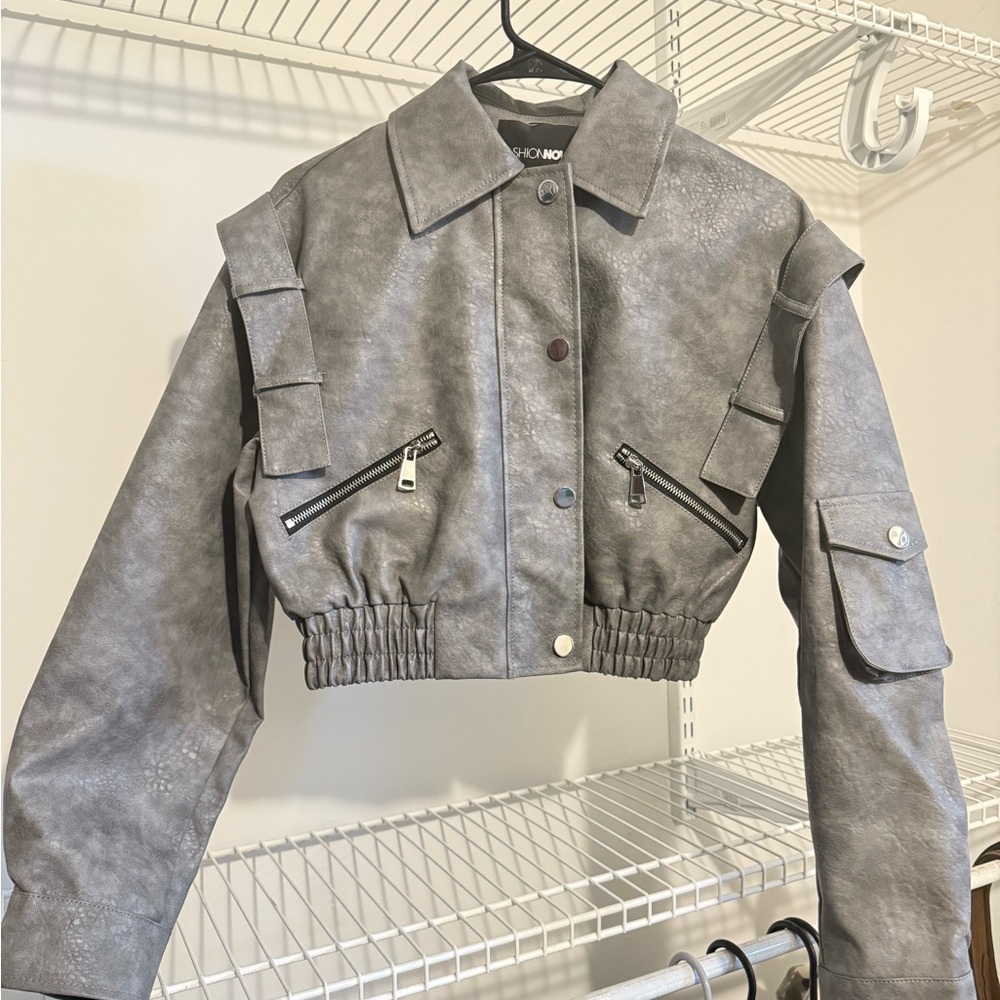 Fashion Nova Gray Utility Jacket